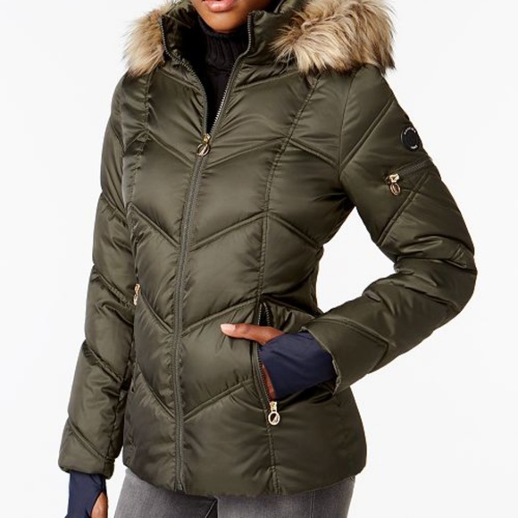 *SOLD* Nautica Faux-Fur-Trim Puffer Coat - Picture 3 of 3